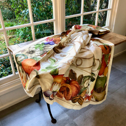 Italian Linen tablecloth with pumpkins