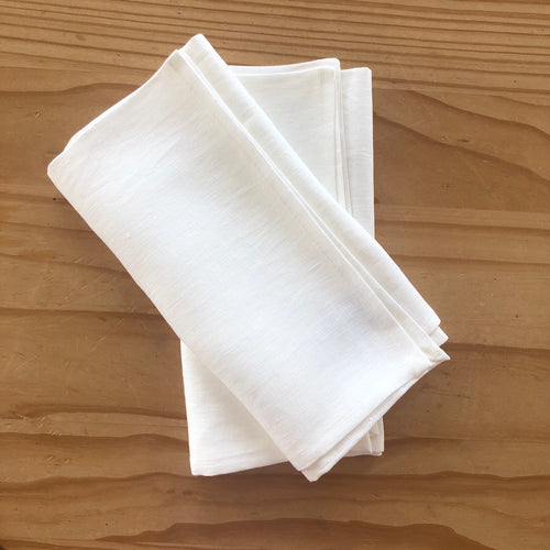 Italian linen napkins in cream