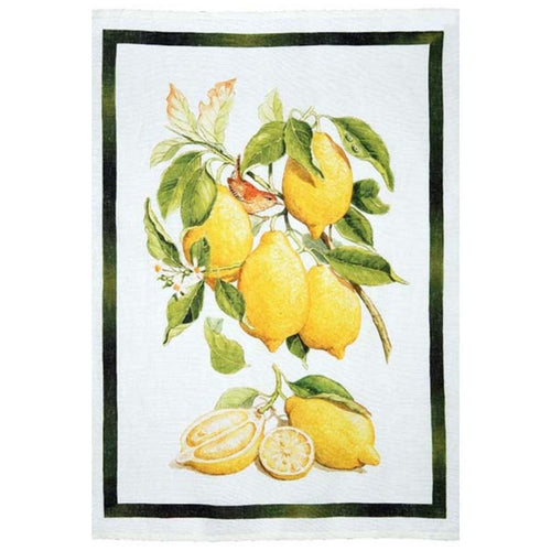 Beautiful tea towel with lemons