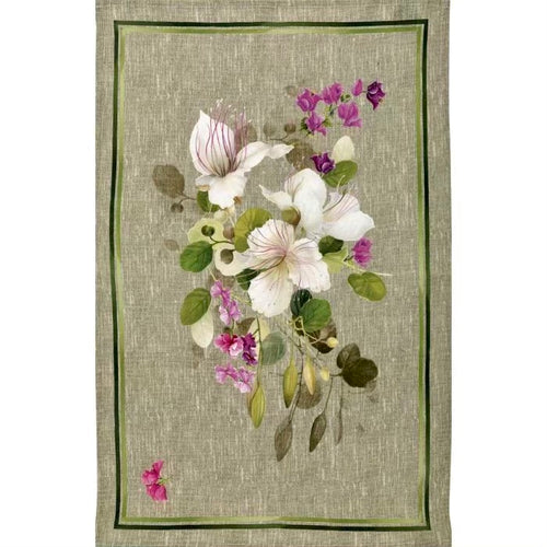Italian linen floral tea towel