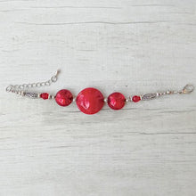 Load image into Gallery viewer, Red Venetian Glass bracelet
