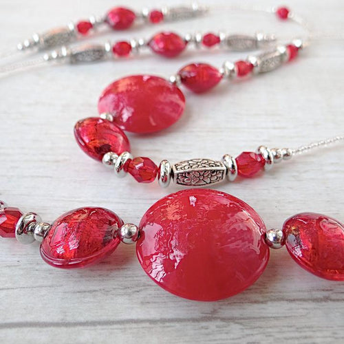 Red Murano Glass necklace 